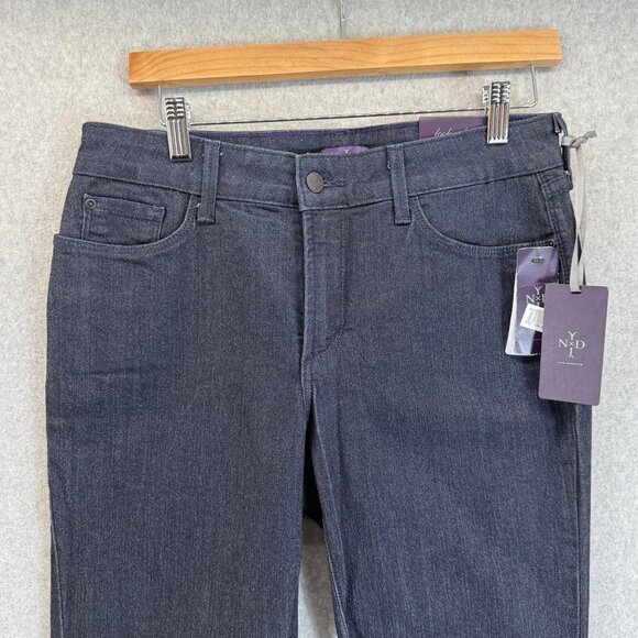 NYDJ Dark Wash Blue Clarissa Ankle Slim Leg Denim Jeans Lift Tuck Size 10 Petite - Picture 3 of 16